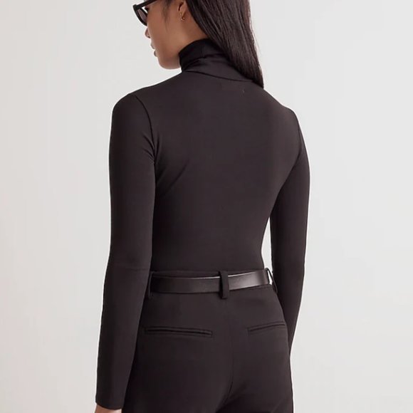 Madewell Turtleneck Bodysuit True Black - Picture 3 of 7